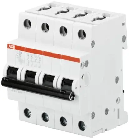 Produktfoto 1 von ABB S200 Miniaturüberlastschalter Typ C, Pol 4-polig 2A 440V ac, Abschaltvermögen 10 kA System Pro M Compact 12 V dc