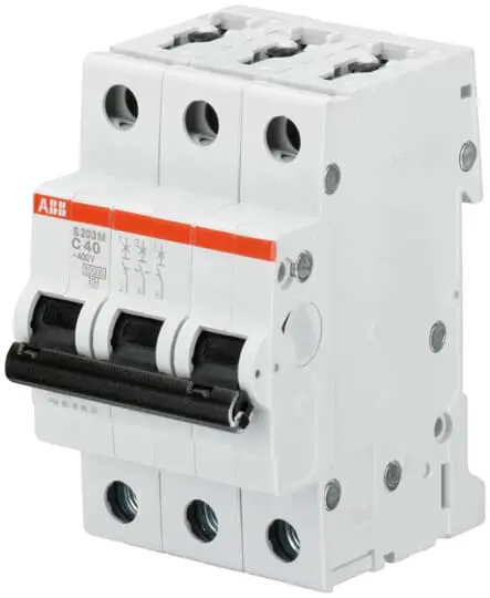 Produktfoto 1 von ABB S200M Miniaturüberlastschalter Typ D, Pol 3-polig 4 A 440 V ac, Abschaltvermögen 15 kA System Pro M Compact