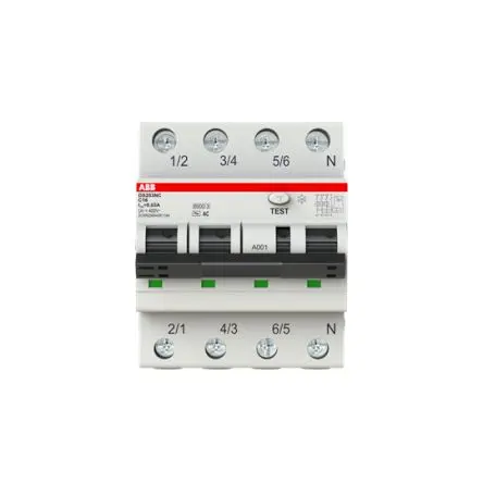 Produktfoto 1 von ABB RCBO DS203NC DS203NC FI/LS-Schalter (RCBO) 16A, 4-polig Typ C, Empfindlichkeit 30 mA