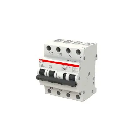 Produktfoto 1 von ABB RCBO DS203NC DS203NC FI/LS-Schalter (RCBO) 32A, 4-polig Typ C, Empfindlichkeit 30 mA