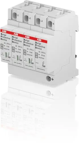 Produktfoto 1 von ABB OVR Überlastschutzgerät Überspannungsschutz T2-T3 20 kA 400V ac, DIN-Hutschiene