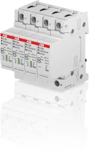 Produktfoto 1 von ABB OVR Überlastschutzgerät Überspannungsschutzgeräte SPD Typ 1 / Typ 2 80 kA 400V ac, DIN-Hutschiene