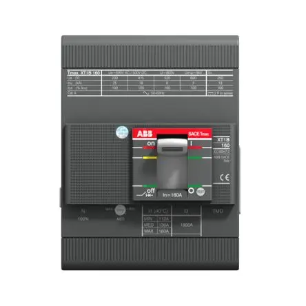 Produktfoto 1 von ABB Tmax XT 1SDA06, Kompaktschutzschalter 4-polig, 125A Feststehend / Abschaltvermögen 4 kA 690V ac 500 V dc