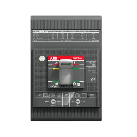 Produktfoto 1 von ABB Tmax XT Tmax XT, Kompaktschutzschalter 3-polig, 80A Feststehend / Abschaltvermögen 100 kA 690V ac 500 V dc