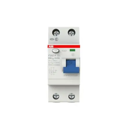 Produktfoto 1 von ABB F202 FI-Schutzschalter, 2-polig, 63A, 30 mA Typ A RCCB F200 RoHS, CE