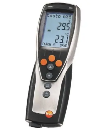 Produktfoto 1 von Testo Digitales Thermometer, 635, Drahtlos, 1 bis 1370 °C ±0.2°C max, Messelement Typ Warm