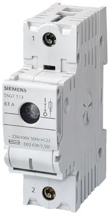 Produktfoto 1 von Siemens 5SG Sicherungsschalter-Trennschalter / 2-polig 63A Umschlossen, D02 Sicherungsgröße, 3 phasig