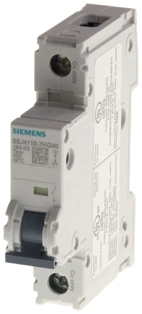 Produktfoto 1 von Siemens 5SJ Miniaturüberlastschalter Klasse C, Pol 1-polig 25 A 440 V ac, Abschaltvermögen 14 kA SENTRON