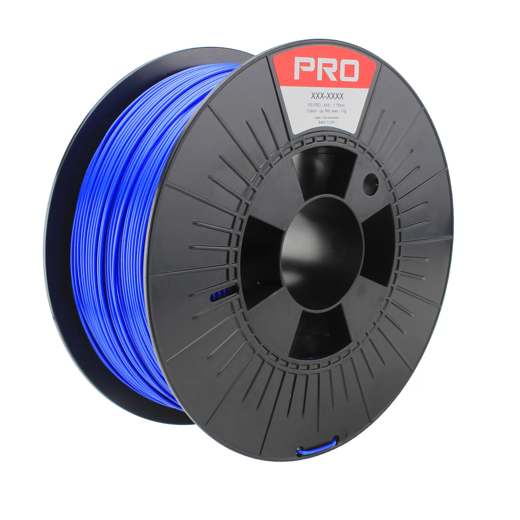 Produktfoto 1 von RS PRO Robustes PLA 3D-Drucker Filament zur Verwendung mit Gängige Desktop-3D-Drucker, Blau, 1.75 mm, Fused Deposition
