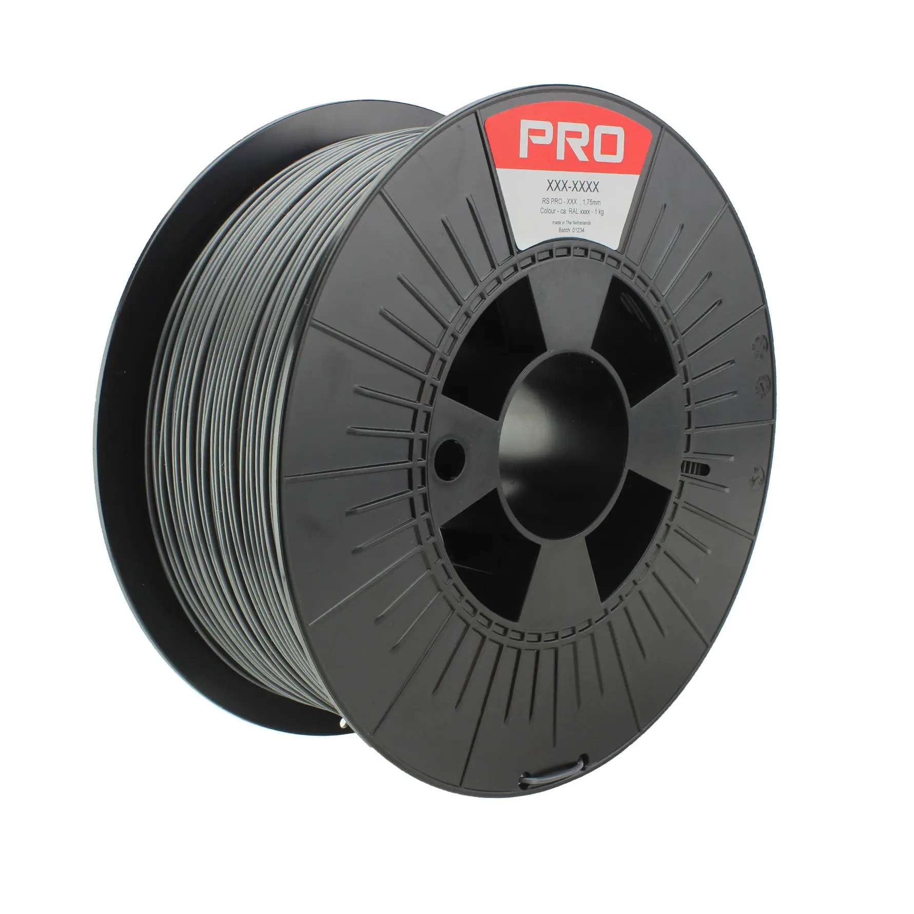 Produktfoto 1 von RS PRO Robustes PLA 3D-Drucker Filament zur Verwendung mit Gängige Desktop-3D-Drucker, Grau, 1.75 mm, Fused Deposition