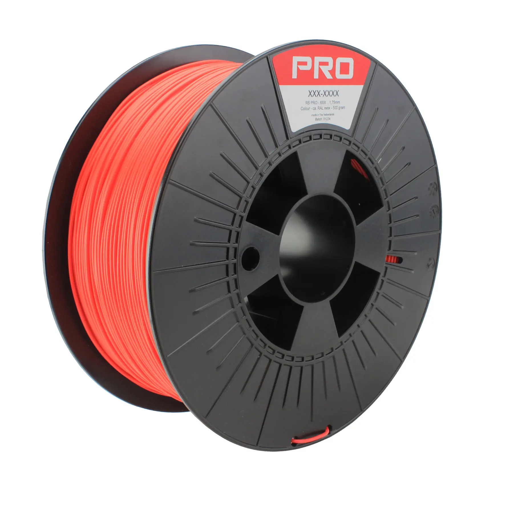 Produktfoto 1 von RS PRO Robustes PLA 3D-Drucker Filament zur Verwendung mit Gängige Desktop-3D-Drucker, Rot, 1.75 mm, Fused Deposition