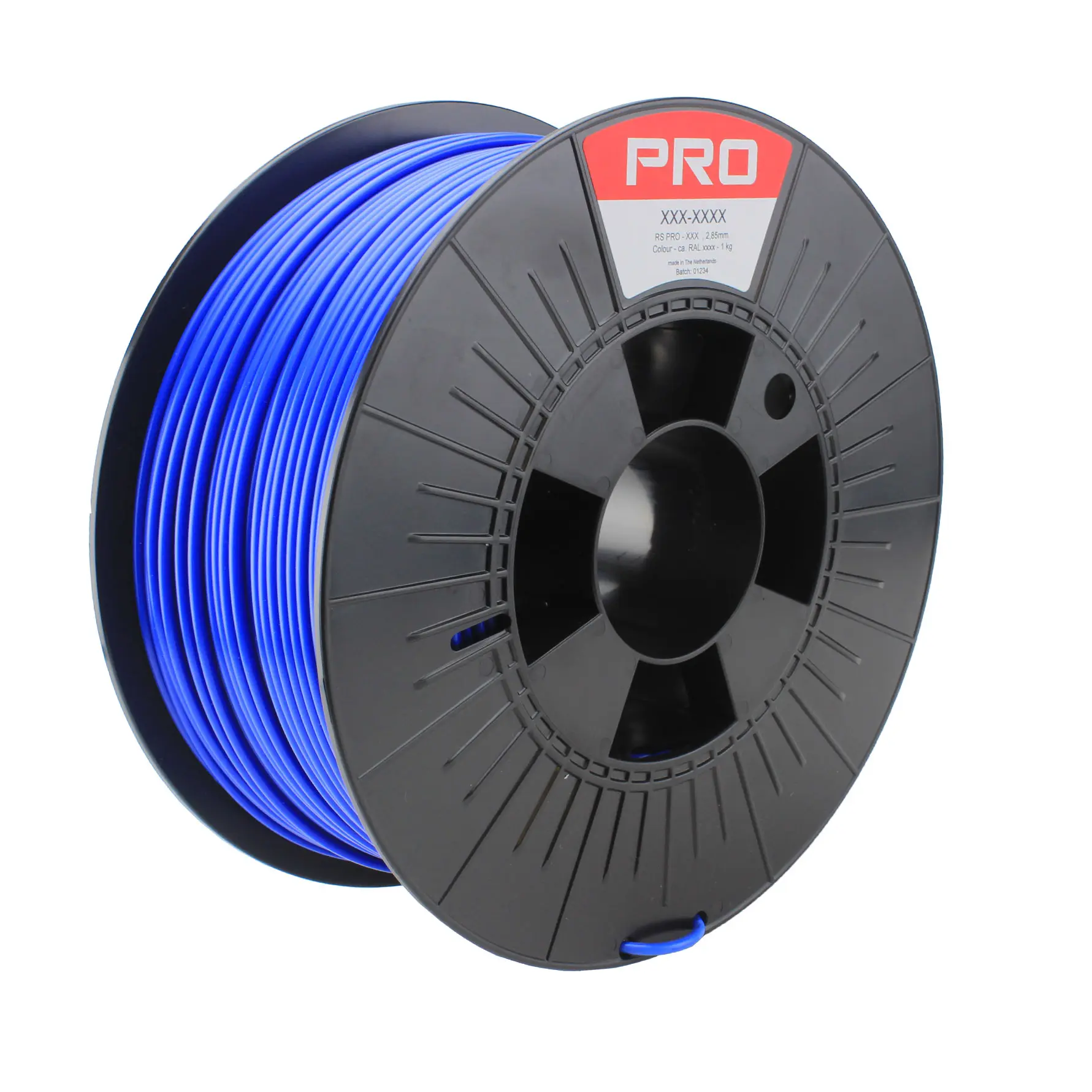 Produktfoto 1 von RS PRO Robustes PLA 3D-Drucker Filament zur Verwendung mit Gängige Desktop-3D-Drucker, Blau, 2.85 mm, Fused Deposition