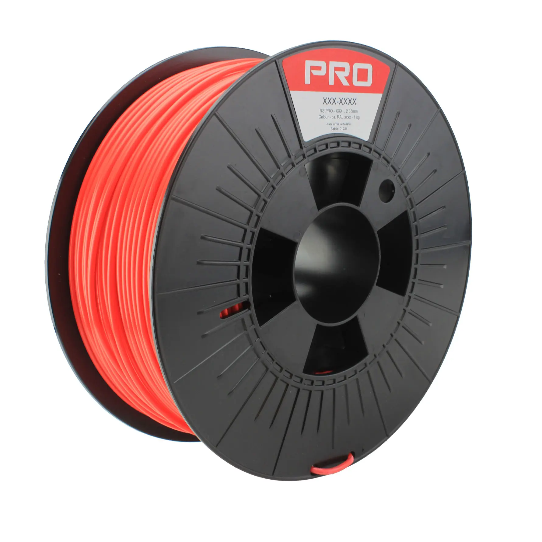 Produktfoto 1 von RS PRO Robustes PLA 3D-Drucker Filament zur Verwendung mit Gängige Desktop-3D-Drucker, Rot, 2.85 mm, Fused Deposition