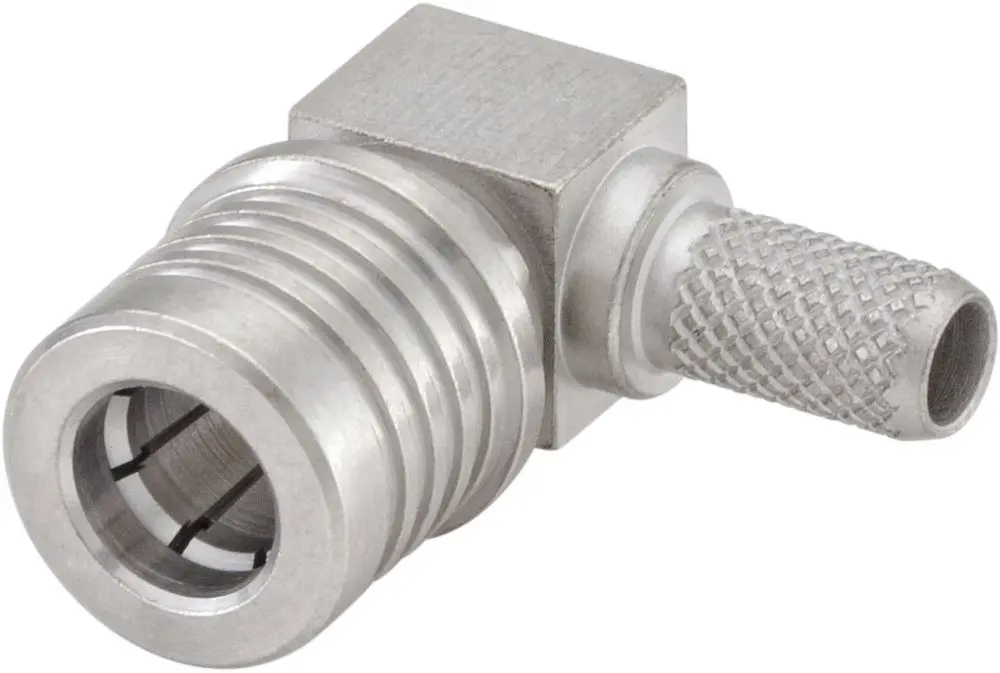 Produktfoto 1 von Rosenberger QMA Stecker Koaxialsteckverbinder, Kabel, 50 Ω Lot, Standard, gewinkelt
