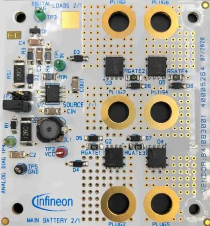 Produktfoto 1 von Infineon AUIR3242S Evaluierungsplatine, AUIR3242S BOARD B2B MOSFET, für Automobilindustrie, Batterie, Stromverteilung,
