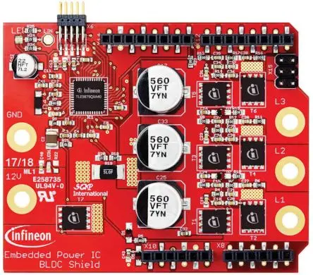Produktfoto 1 von Infineon TLE9879QXA40 Evaluierungsplatine, BLDC Shield_TLE9879 Motortreiber, für Automobilbau, BLDC-Motoren, Lüfter,