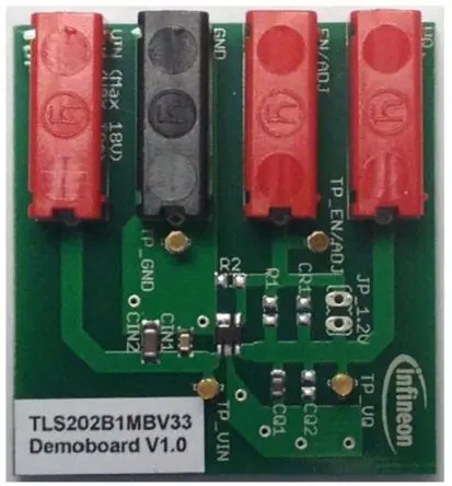 Produktfoto 1 von Infineon TLS202B1 Evaluierungsplatine, DEMOBOARD TLS202B1 LDO-Spannungsregler, für Kfz