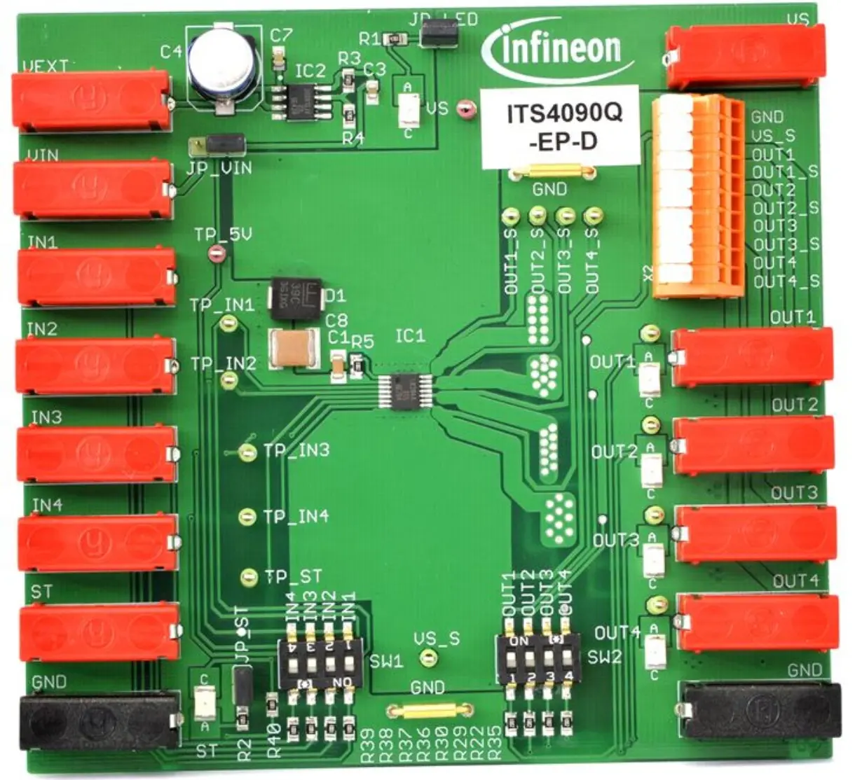 Produktfoto 1 von Infineon ITS4090Q Evaluierungsplatine, DEMOBOARD ITS4090Q Evaluierungsplatine, für Industriell