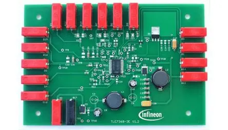 Produktfoto 1 von Infineon TLE7368 Evaluierungsplatine, DEMOBOARD TLE7368-3E DC/DC-Wandler, für Kfz