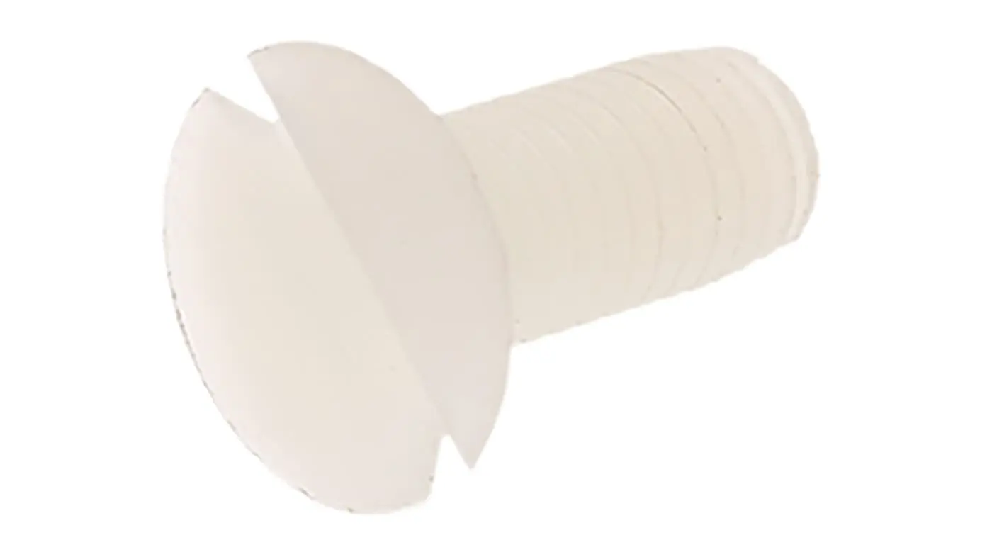 Produktfoto 1 von RS PRO Senkkopf Schlitz Schrauben , M5 x 12.0mm Nylon