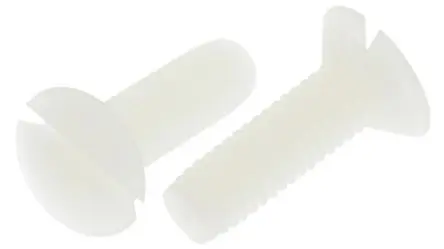 Produktfoto 1 von RS PRO Senkkopf Schlitz Maschinenschraube Nylon glatt 20.0 mm M6
