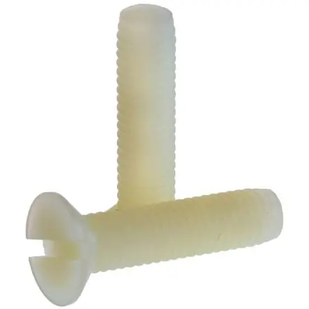 Produktfoto 1 von RS PRO Senkkopf Schlitz Maschinenschraube Nylon glatt 25.0 mm M6