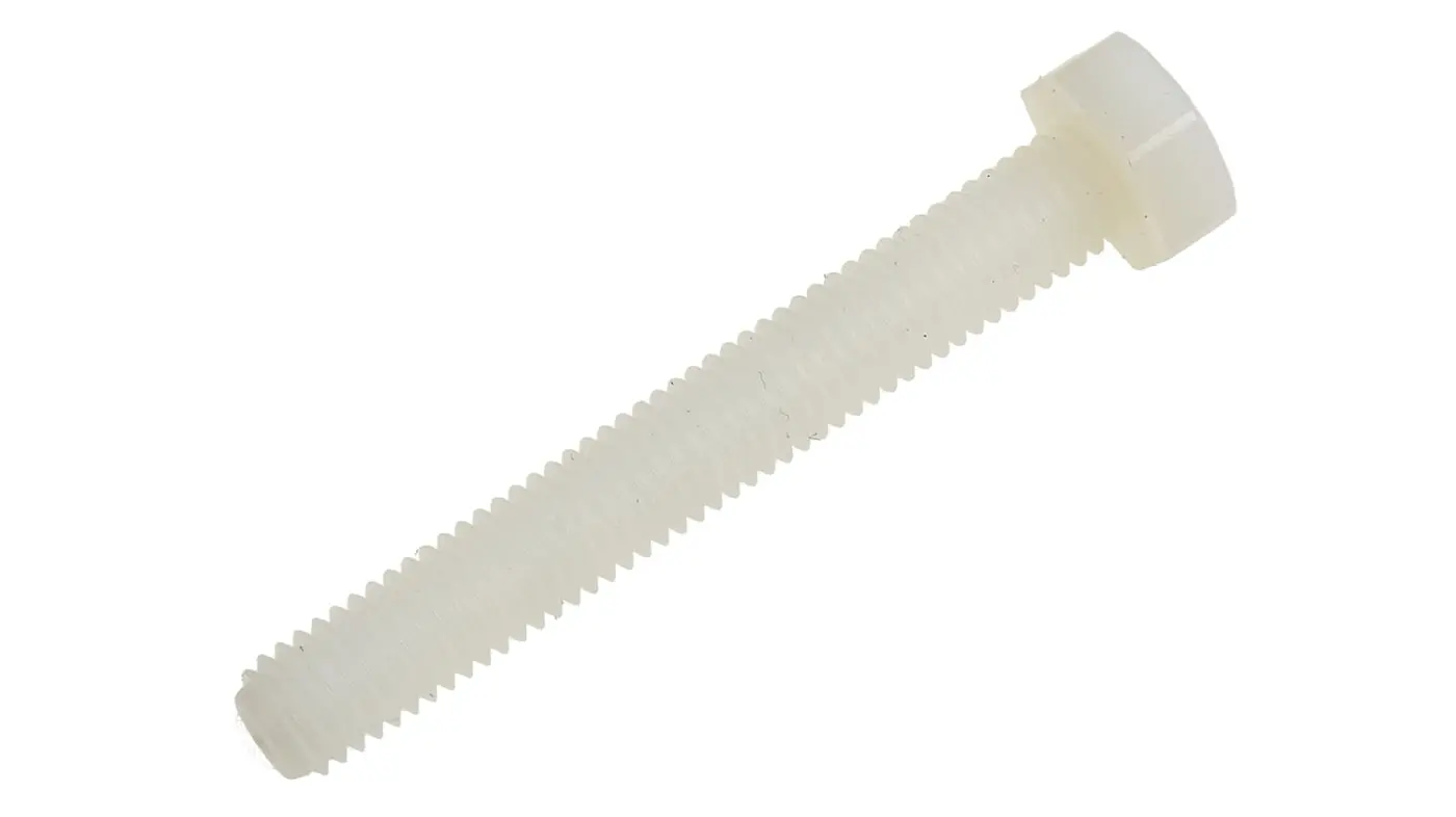 Produktfoto 1 von RS PRO M8 x 60 mm Sechskantschraube, Nylon glatt, DIN 933