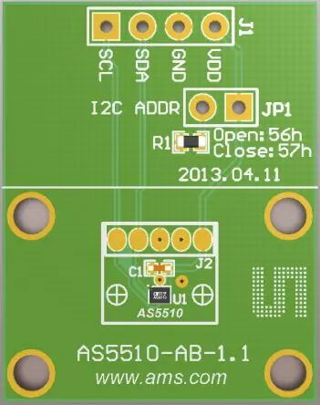 Produktfoto 1 von ams OSRAM AS5510 AS5510-WL_EK_AB, Adapterplatine Entwicklungstool Sensor, Positionssensor für AS5510