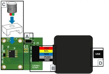 Produktfoto 1 von ams OSRAM AS5601 AS5601-SO_EK_ST, Evaluierungsplatine Entwicklungstool Sensor, Positionssensor für AS5601