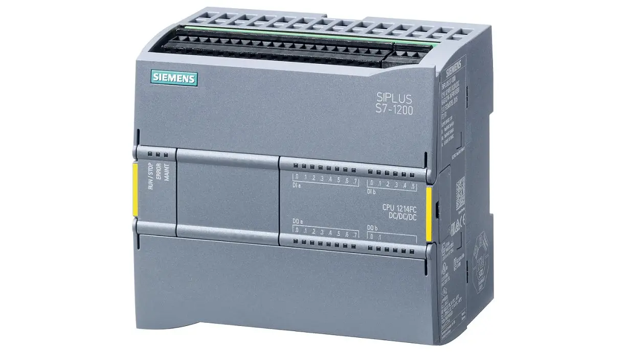 Produktfoto 1 von Siemens SIMATIC S7-1200F SPS CPU, 16 Eing. / 14 Digitaleing. Relais Ausg.Typ / 0 Analogausg. Analog Eing.Typ für