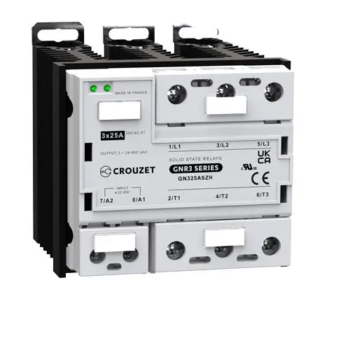 Produktfoto 1 von Crouzet GNR3 DIN-Schienen Halbleiterrelais mit Nulldurchgang 660 Veff / 25 A
