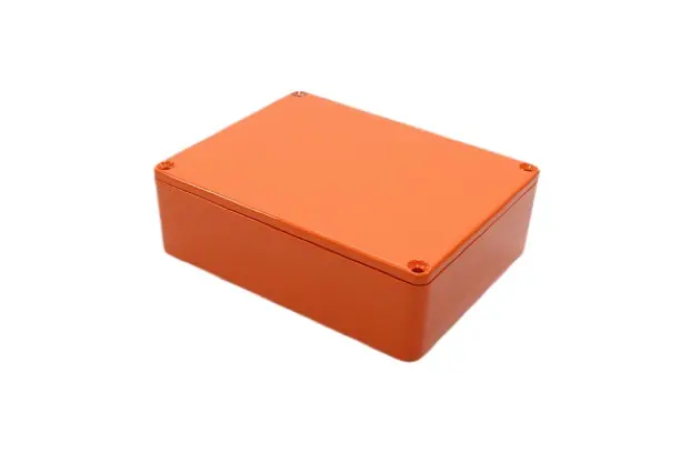 Produktfoto 1 von Hammond 1590; Gehäuse; Aluminiumdruckguss; Orange IP54 Breite 94 mm Höhe 38 mm Länge 120 mm