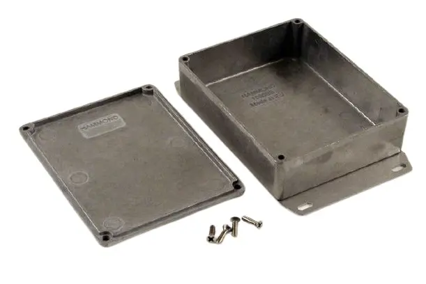 Produktfoto 1 von Hammond 1590; Gehäuse; Aluminiumdruckguss; Natur Geflanscht IP54 Breite 94 mm Höhe 35 mm Länge 120 mm