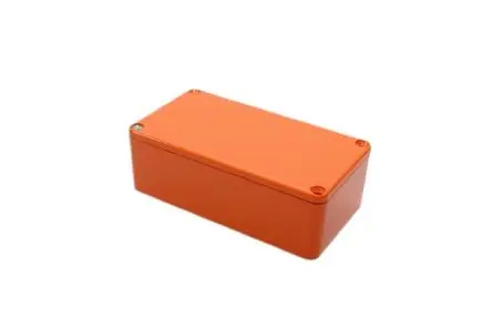 Produktfoto 1 von Hammond 1590; Gehäuse; Aluminiumdruckguss; Orange IP54 Breite 61 mm Höhe 38 mm Länge 113 mm
