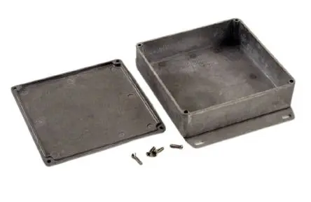Produktfoto 1 von Hammond 1590; Gehäuse; Aluminiumdruckguss; Natur Geflanscht IP54 Breite 120 mm Höhe 35 mm Länge 120 mm
