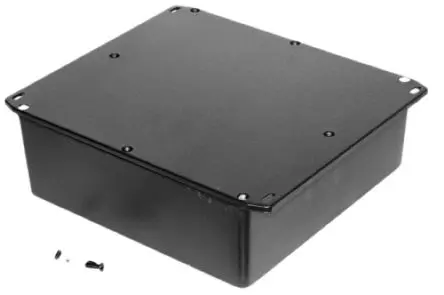 Produktfoto 1 von Hammond 1590; Gehäuse; Aluminiumdruckguss; Schwarz Geflanscht IP54 Breite 188 mm Höhe 68 mm Länge 188 mm