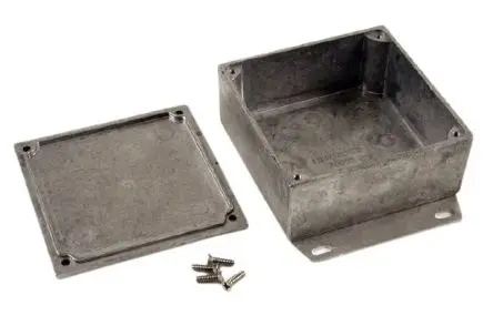 Produktfoto 1 von Hammond 1590; Gehäuse; Aluminiumdruckguss; Natur Geflanscht IP54 Breite 92 mm Höhe 42 mm Länge 92 mm
