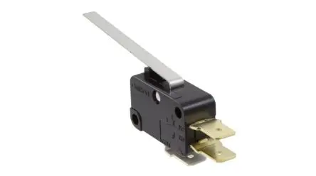 Produktfoto 1 von Omron Mikroschalter Scharnierhebel lang-Betätiger Schnellverbindung, 1-poliger Umschalter, 250 V ac, 15A IP40 0.69N -25