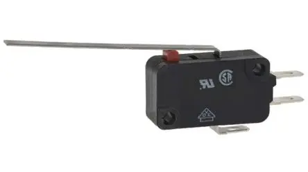 Produktfoto 1 von Omron Mikroschalter Scharnierhebel lang-Betätiger Lot, 1-poliger Umschalter, 250 V ac, 5A IP40 -25 °C - 80 °C