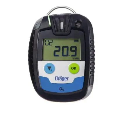 Produktfoto 1 von DRAEGER Pac 6000 02 Einzelgasdetektor für Sauerstoff LCD 10s ±1 %, Gefahrgut, Bergbau, Abwasser, Industrielle Gase,