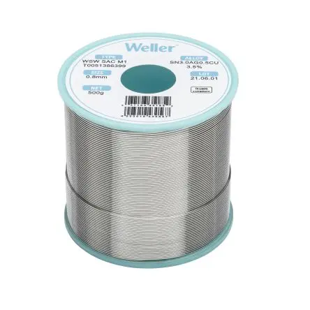 Produktfoto 1 von Weller Draht Lötzinn bleifrei 96.5 %Sn 0 %Pb 0.5 %Cu 3 %Ag, 221 °C, Ø 0.8 mm / 500 g