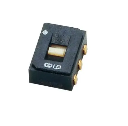Produktfoto 1 von Nidec Components Schiebeschalter 2-polig, 2PDT Oberfläche 100mA, Gebogener Haken