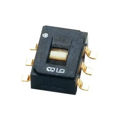 Produktfoto 1 von Nidec Components Schiebeschalter 2-polig, 2PDT Oberfläche 100mA, SMD Gull-Wing