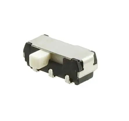 Produktfoto 1 von Nidec Components Schiebeschalter 2-polig, 2-poliger Umschalter Oberfläche 500mA, Gebogener Haken