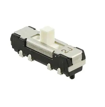 Produktfoto 1 von Nidec Components Schiebeschalter 2-polig, DP3T Oberfläche 500mA, Gebogener Haken