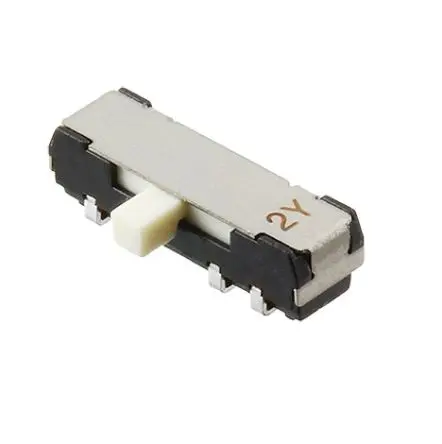 Produktfoto 1 von Nidec Components Schiebeschalter 2-polig, DP3T Oberfläche 500mA, Gebogener Haken
