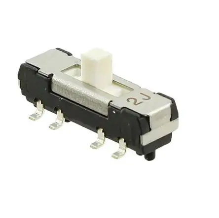 Produktfoto 1 von Nidec Components Schiebeschalter 2-polig, DP3T Oberfläche 500mA, SMD Gull-Wing
