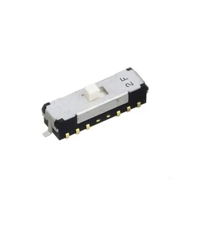 Produktfoto 1 von Nidec Components Schiebeschalter 2-polig, 4P2T Oberfläche 100mA Polyamid, Lot