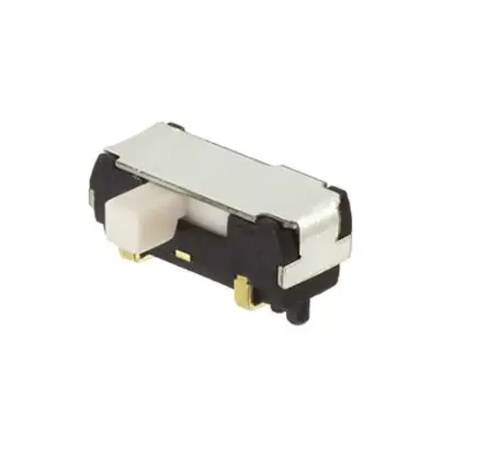 Produktfoto 1 von Nidec Components Schiebeschalter 1-polig, 1-poliger Umschalter Oberfläche 500mA, Gebogener Haken