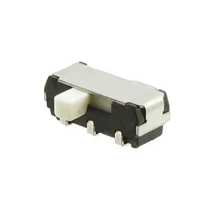 Produktfoto 1 von Nidec Components Schiebeschalter 2-polig, 2-poliger Umschalter Oberfläche 500mA, Gebogener Haken